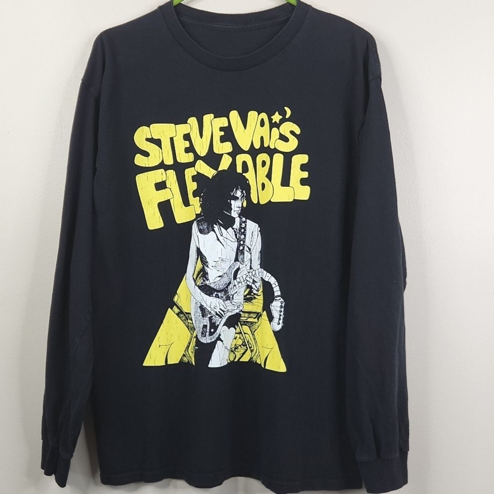 Steve Vai's Flexable 1984 Debut Album Long Sleeve Frontside Graphic Tee Medium